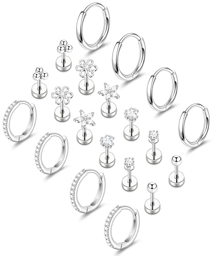 Leocuci Flat Back Stud Earrings Set