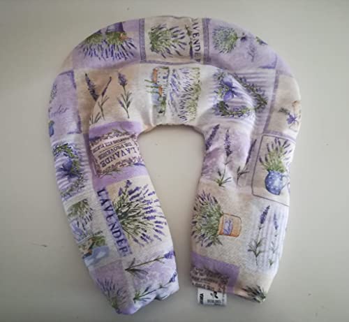 Decolores | Cojín Cervical Térmico de Semillas | 28 x 30 cm | Para el Cuello y la Espalda Alta | Efecto Calor y Frío | Apto para Microondas y Congelador | Funda Lavable Cover