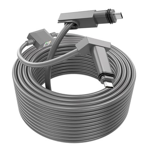 NDNCZDHC Satellite Cable Replacement 2 in 1 16.4FT Length 3ft Ethernet Adapter IP68 Rectangular Satellite Replacement Cord for G