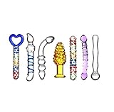 Sawekin 7 Stück Glasdildo Kristallglasdildo G-Punkt Penis Anal Butt Plug Masturbation Stimulator SM Spielzeug Sexspielzeug macht Sex Spaß