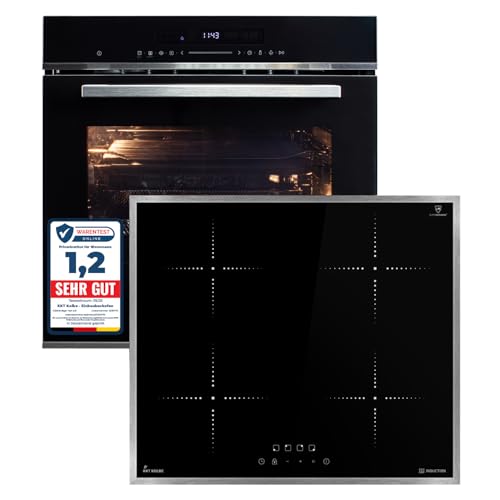 KKT KOLBE | Autarkes Herdset | 60cm Einbaubackofen EB8017ED | 59cm Induktionskochfeld IH85900ED | Katalyse | Pizzafunktion | Grill | Umluft | Heißluft | Automatik-Timer | Airfry | SET8017IH859ED