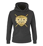 Comedy Shirts - Bonnie & Clyde Ritter - Motiv - Jungen Hoodie - Schwarz/Gold Gr. 152/164