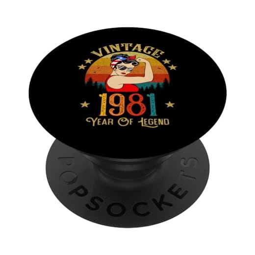 41 cumpleaños regalo 41 años para mujeres retro vintage 1981 PopSockets PopGrip Intercambiable