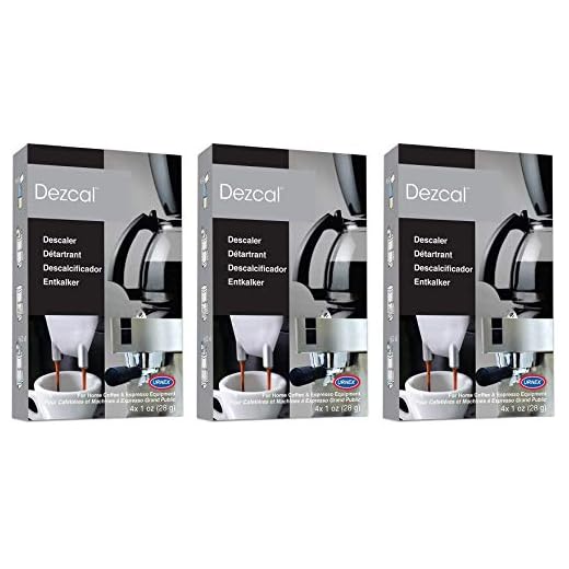 Urnex Dezcal Coffee and Espresso Descaler and Cleaner - 3 Pack - Activated Scale Remover Use with Home Coffee Brewers Espresso Machines Pod Machines Capsule Machines Kettles Garmet Steamers…