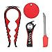 Apribarattoli e Apribottiglie per Anziani e Mani Deboli, Set 4 Pezzi Multiuso con 5-in-1 Apribarattolo, Apribottiglie, Tappetino Antiscivolo in Silicone e Spatola immagine