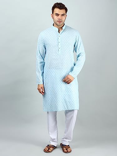 Image of Uri and MacKenzie Mens Cotton Woven Casual Kurta Pajama set