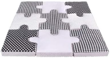Lulando Puzzle Cushion Set of 9, Soft Puzzle Play Mat Game Mat to Frolic And Play. Ideal for any bedroom. Colour: Black And White