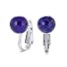Bling Jewelry 925 Sterling Silver Dyed Blue Lapis Ball Bead Clip On Earrings