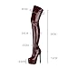 Mujer Botas Sobre la Rodilla,15 cm de charol sexy súper tacones altos...