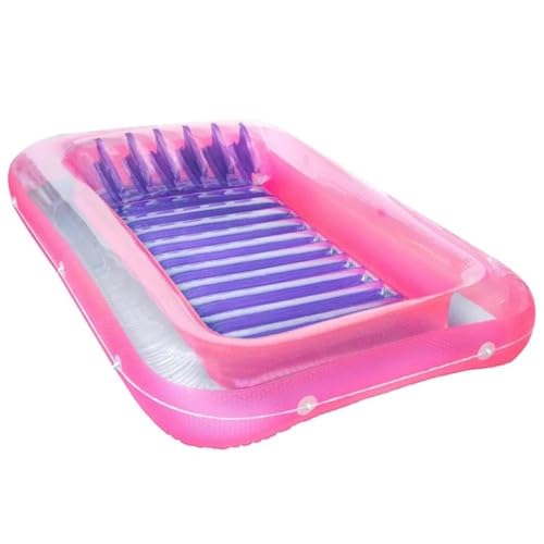 EGUIAS Set de Limpieza para Piscina Piscina híbrida Flotante con bañera de Bronceado Inflable de edición clásica, Color Rosa