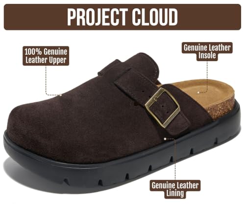 Image of 100% Genuine Leather Platform Clogs for Women - Fall Shoes for Women 2026