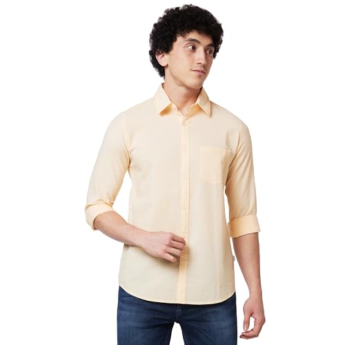 Image of Spykar Men's Regular Fit N /A Full Sleeve Solid Casual Shirts