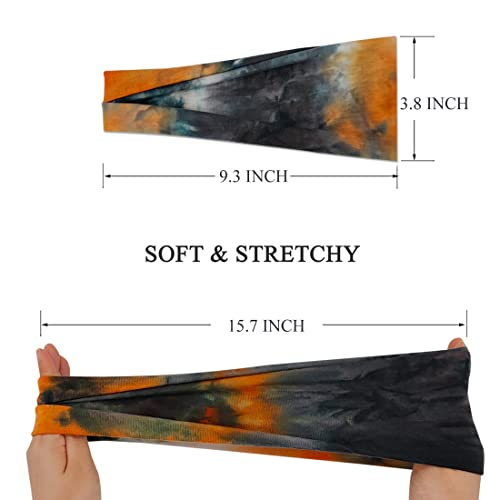 Image of YONUF 6 Pack Headbands for Women, Boho Wide Head Bands & Hair Accessories | Non Slip Soft Stretch Headband, Fashion Hair Bands for Yoga, Workout, Face Wash, Makeup, Women's Head Wraps Daily Use Tie Dye