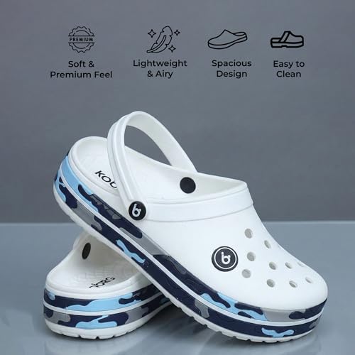Image of KOBURG Lite Men's Super Stylish Clogs | Casual Walking Clogs | Sandals with Adjustable Back Strap for Men | Comfortable & Light Weight | Stylish & Anti-Skid | Waterproof | Gents /Boys KF-414