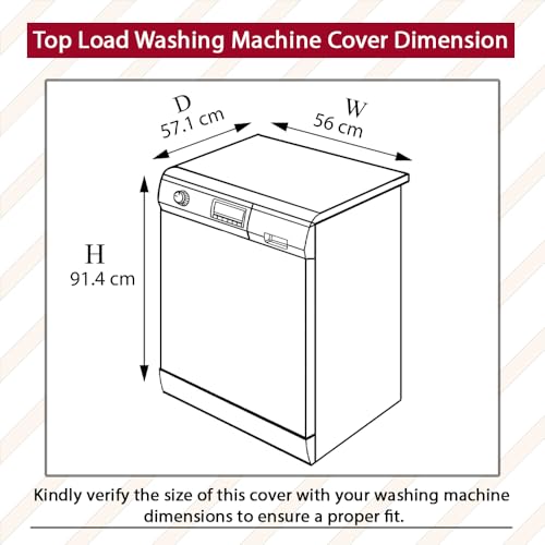Image of The Furnishing Tree PVC Washing Machine Cover Compatible for Panasonic 7 KG Fully-Automatic Top Loading NA-F70LF3CRB, Washing Machine Waterproof and dustproof, Mosaic Pattern Cream