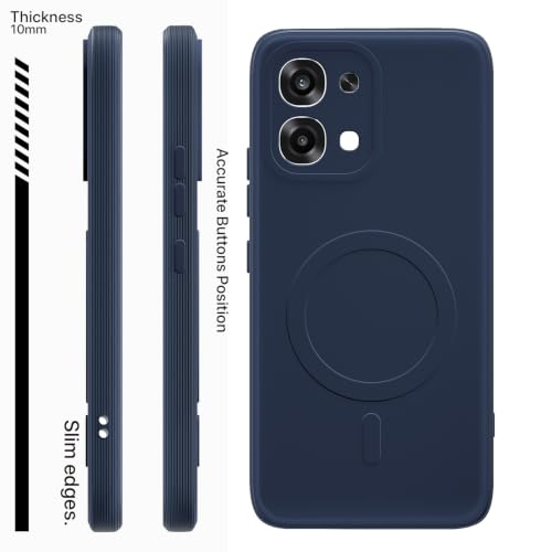 Image of Pikkme Back Cover for Oppo F31 5G / Oppo F33 5G Soft Matte Silicone Mag-Safe Design (Mag-Safe Not Support) Camera Protection | Slim Fit Bumper Cover (Blue)