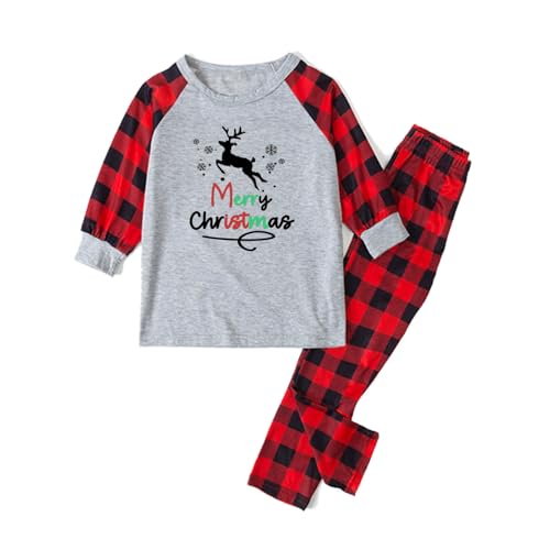 Conjunto de pijama gráfico para família combinando férias em família, Natal, 2 peças, conjunto de pi