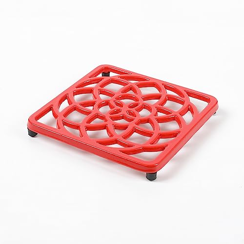 Hawok Enameled Cast Iron Trivet Square Kitchen Decor Red… #TOP2