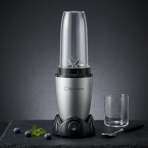 Image of Electrofox Blendo+ 2 Jar Bullet Nutri 750 W Juicer Mixer Grinder For Smoothies, Juice and Protein Shake (2 Jar Blender Nutri | 2 Jars | Silver) 2 Year Warranty