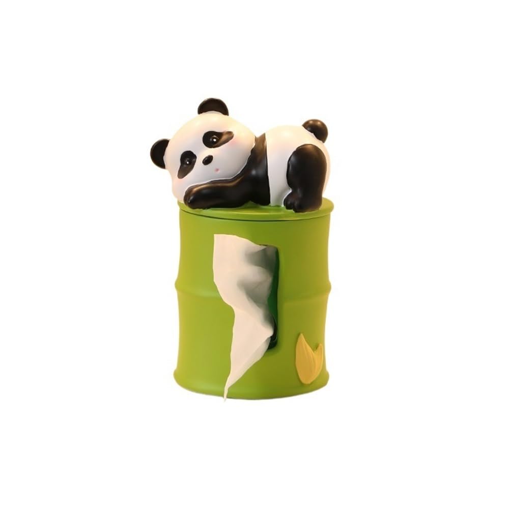 Tissue Case Resin Panda Tissue Box Holder High-grade Chinese Style Dispenser Desktop Napkin Perfect for Countertops Vanity Bedroom Decoration Tissue Dispenser
