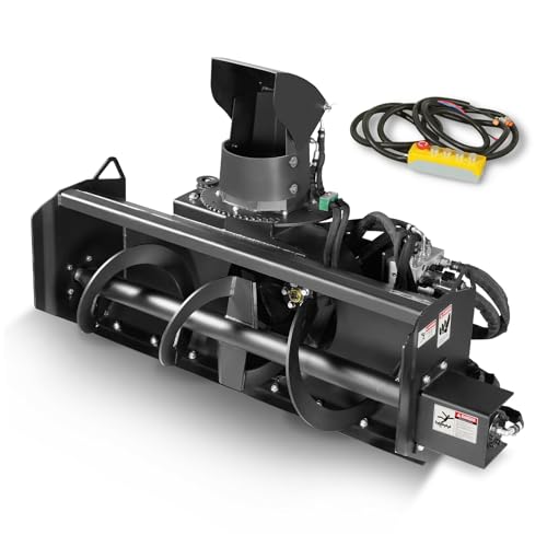 MechMaxx 48'' Cutting Width, 20'' Cutting Height, Remote Control Hydraulic Mini Skid Steer Snow Blower, Model MSB48