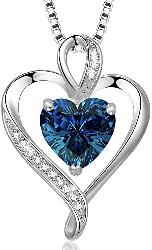 LAVUMO Necklaces for Women Sterling Silver Heart Pendant Chain Necklace Rose Gold Jewellery Cubic Zirconia Gifts for Girlfriend Wife Mum Her Birthday Anniversary Christmas Mothers Day Valentines Gift