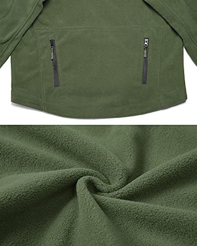 Navekull Men's Tactical Hoodie Fleece Jacket Winter Warm Full-Zip Military Army Outdoor Hiking Coat With 7 Zip-Pockets #TOP5