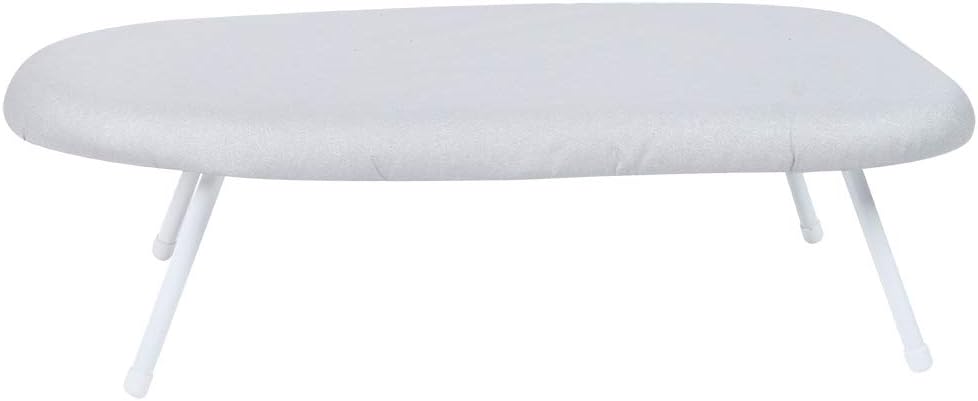 Tabla de planchar fuerte de 60 x 35 x 20 cm, funda de tabla de planchar de algodón, abdominales, tubería de acero, hierro hecho para uso doméstico (plata)