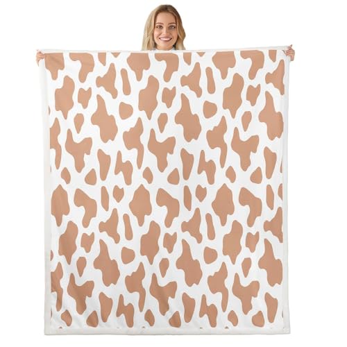 Cartoon Camel Cow Print Fleece Throw Blanket Baby 30"x40" for Bedroom Living Rooms Sofa Couch,Milk Cow Animal Sherpa Blanket,Farmhouse Bull Cattle Fuzzy Plush Throw,Western Animals Home Room Decor
