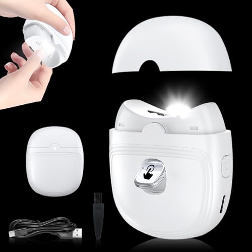 Cortauñas Electrico, Tijeras De Uñas Automáticas Eléctricas Con Luz LED, Portátil Cortauñas Eléctricas, Cortauñas Automático Eléctrico, USB Automático Cortadora De Uñas Automático Cortador De Uñas
