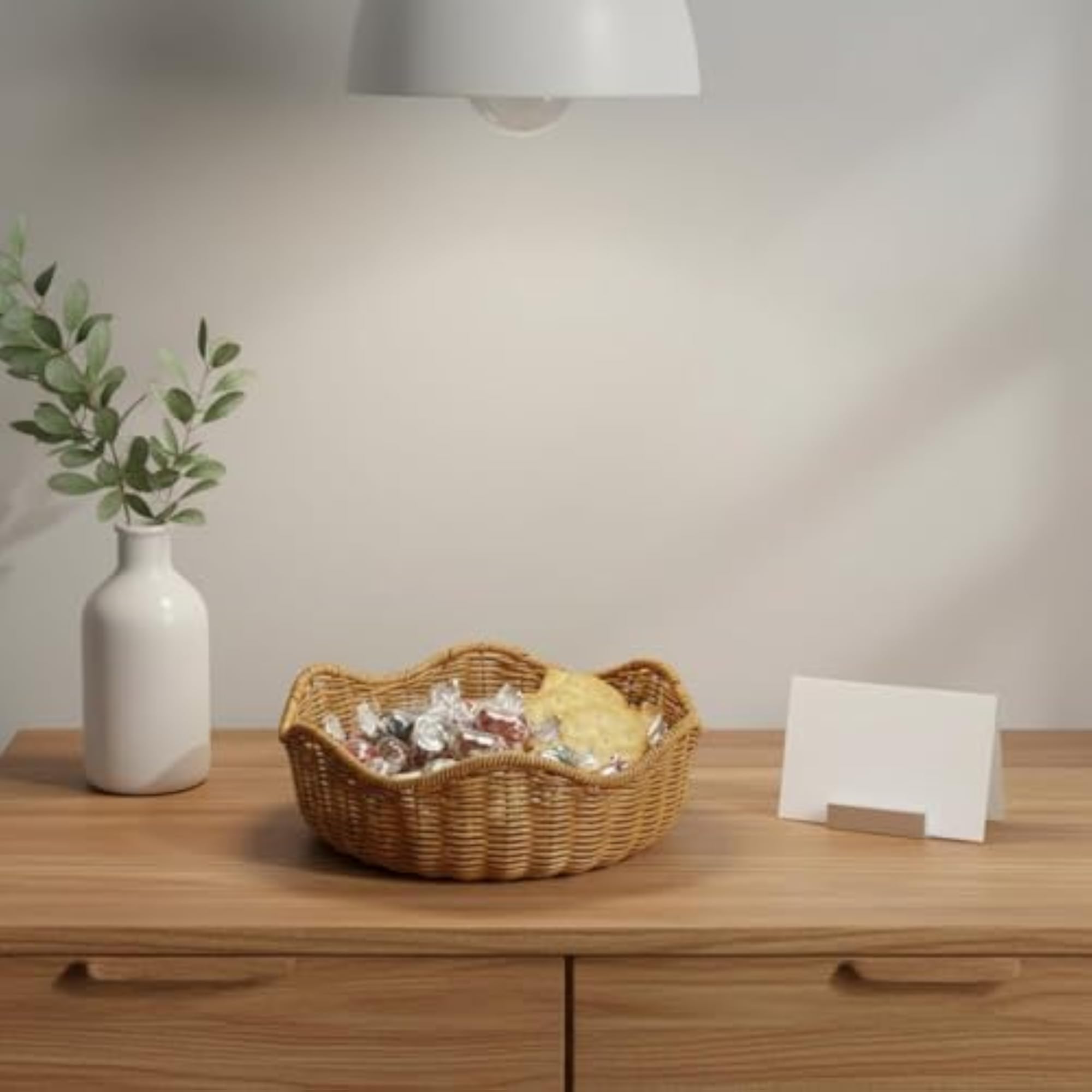 BNF® Rattan Serving Basket, Flower Shaped Design