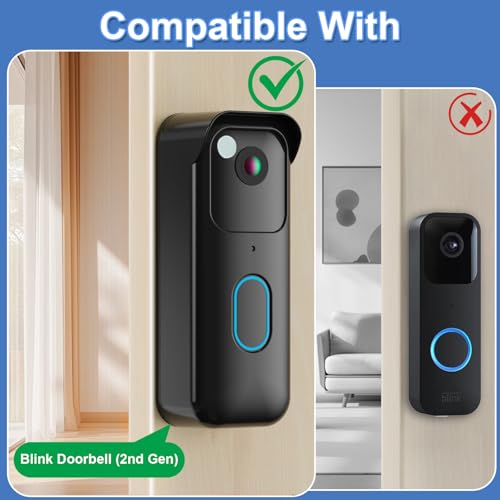 No-Drill Adhesive Doorbell Mount Compatible with Blink Doorbell , Door Mounting Holder Bracket Accessories, Not Block Mo - Additional View