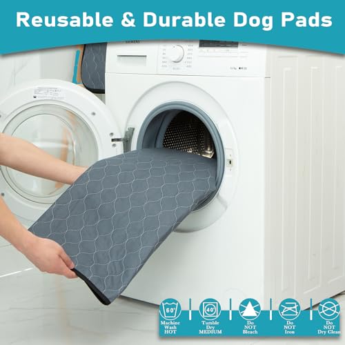 Image of Bunlitent Washable Pee Pads for Dog, 2 Pack, 27.5 Inch Round, Reusable Puppy Pads with Quick Dry, Anti-Slip for Dogs, Cats & Whelping