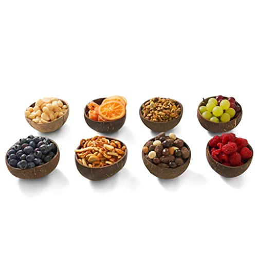 COCOBOWLCO Mini Coconut Bowls | Charcuterie Boards and Cheese Board Accessory. Prep Bowls, Pinch Bowls, Sauce Cups, Charcuterie Cups, Salsa Bowls, Dipping Bowls, Condiment Bowls