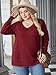 IN'VOLAND Women's Plus Size Long Sleeve Shirts V Neck Casual Fall Tops Loose Fit Lightweight Sweaters Tunic Fashion 2025 Dark Red