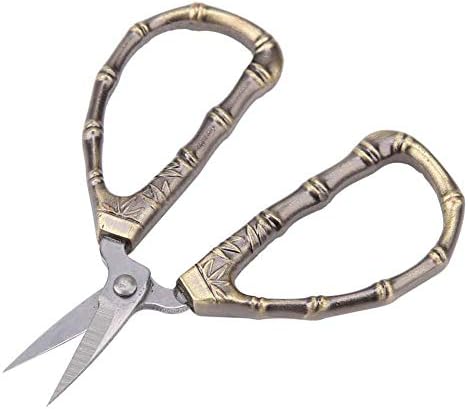 Embroidery Scissors, Mini Vintage Sewing Scissors Stainless Steel Cross-Stitch Tailor Shears for Needlework Handcraft Artwork Everyday Use (Bamboo Joint)