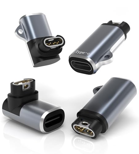 Sinoacc 4-Pack for Garmin Watch Charger Compatible with Vivoactive 6 5 4 3 Fenix 8 Pro E 7 6 5 Forerunner 55 165 245 255 955 965 970 Venu Sq 2 3S 4 D2 Epix USB C L-Shape Portable Charging Adapter