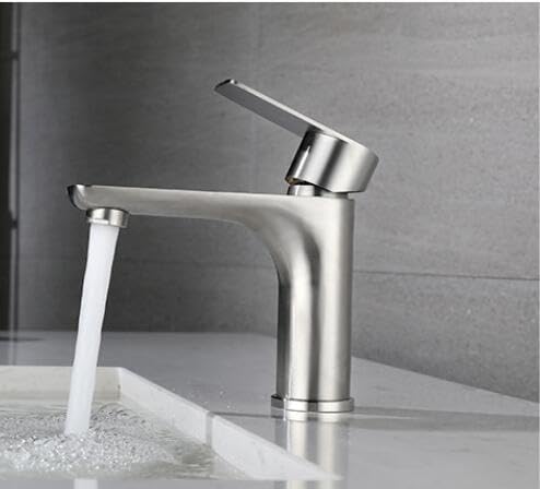 Robinet mitigeur de salle de bain en acier inoxydable nickel pour évier et lavabo de bassin