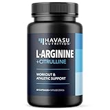 L-Arginine & L-Citrulline Supplement | Stamina, Endurance, Workout & Performance Support for Men | 590 mg L Arginine + L Citrulline 266 mg | Made in Canada, 3rd-Party Tested | 60 Nitric Oxide Pills