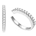 Sterling Silver Ear Cuff No Piercing CZ Ear Wrap, Pair of 2, Rhodium Plated