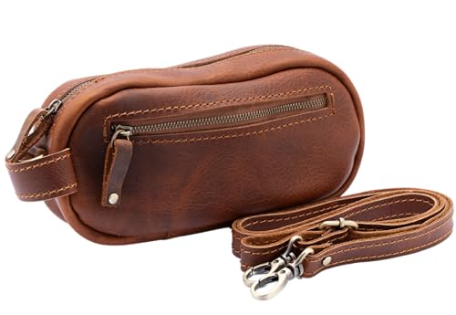 Handmade Premium Leather Men's Toiletry Travel Bag - Dopp Kit & Crossbody Bag, Genuine Leather, Makeup Organizer, Gift Ideas for Men & Women, Small Travel Bag, Travel Kit, Accessories for Men