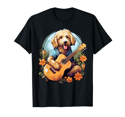 Guitarrista Amante de los Perros Tocando la Camiseta
