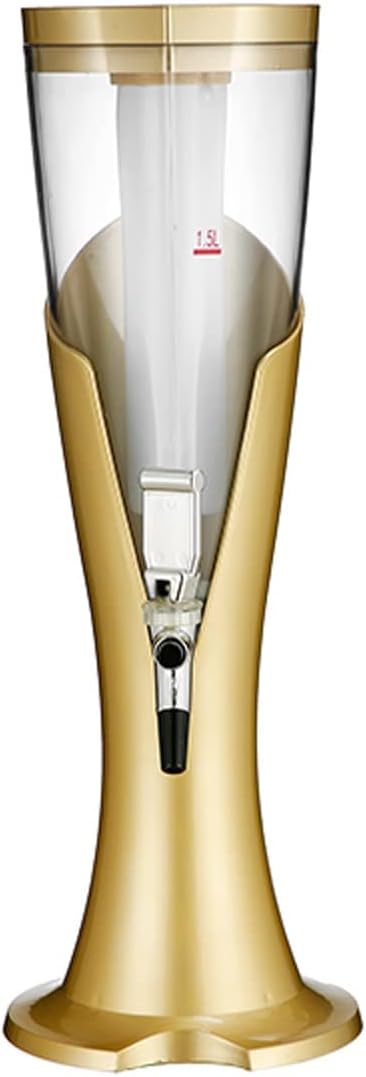 Beer Dispenser Beer Tower Dispenser, Barrel Beer Cannon with Icicles, Commercial Luminous Ice Wine Soaker Barrel Wine Dispenser with Faucet