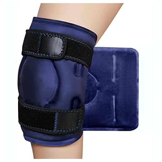 Bolsa de hielo para aliviar el dolor de rodilla, envoltura de hielo de gel reutilizable grande alrededor de toda la rodilla después de la cirugía, terapia de compresas frías para lesiones