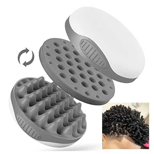 WTTORDE Silicone Curling Hair Sponge, Twist Curl Brush for Afro Curls, Two-Sided Detachable Silica Hair Wave Comb, Big Small Holes Tool for Men Women Boy Girl Long Short Hair, Durable Curling Brushes, Grey, 1 Pcs
