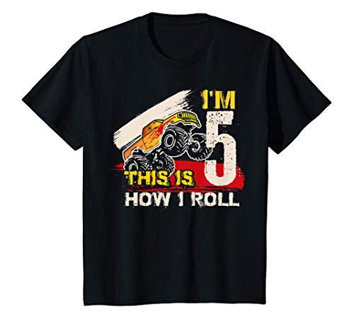 Niños Así es como ruedo Monster Truck 5th Birthday Boys Shirt Camiseta
