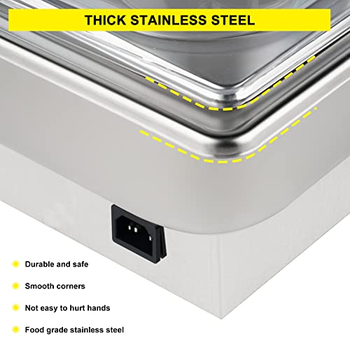 Roll Top Chef Chafing Dish Buffet Set 2 Pan Food Warmer Buffet Servers And Warmers Digital Display Temperature Warming Tray Bain Marie Food Warmer For Parties Commercial Food Steam Table #TOP4