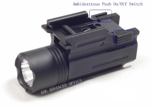 Ade Advanced Optics 200 Lumen LED Flashlight for Compact Pistols Fits Beretta Px4 M9a1 Glock 19 23 25 Sr9 Xd Compact Taurus 24 7 SIG P250 S&w Sw99
