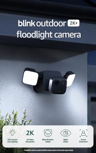 Image of Blink Outdoor 2K+ Floodlight Camera (newest model) - Wireless smart security camera, 2K video resolution, 700 lumens, two-year battery life, Sync Module Core included - 1 camera system (Black)