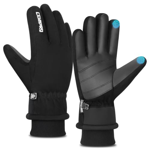Cevapro Thermal Winter Gloves Anti-Slip Touch Screen Warm Gloves for Running Cycling Driving Skiing